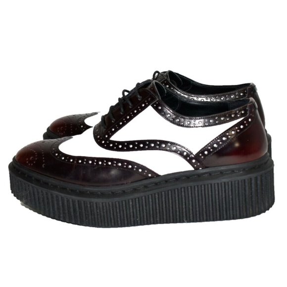 $1400 Burberry KILTIE Two Tone Brogue Leather Chelsam Lace Up Platform 36 (SE13) - Picture 8 of 11